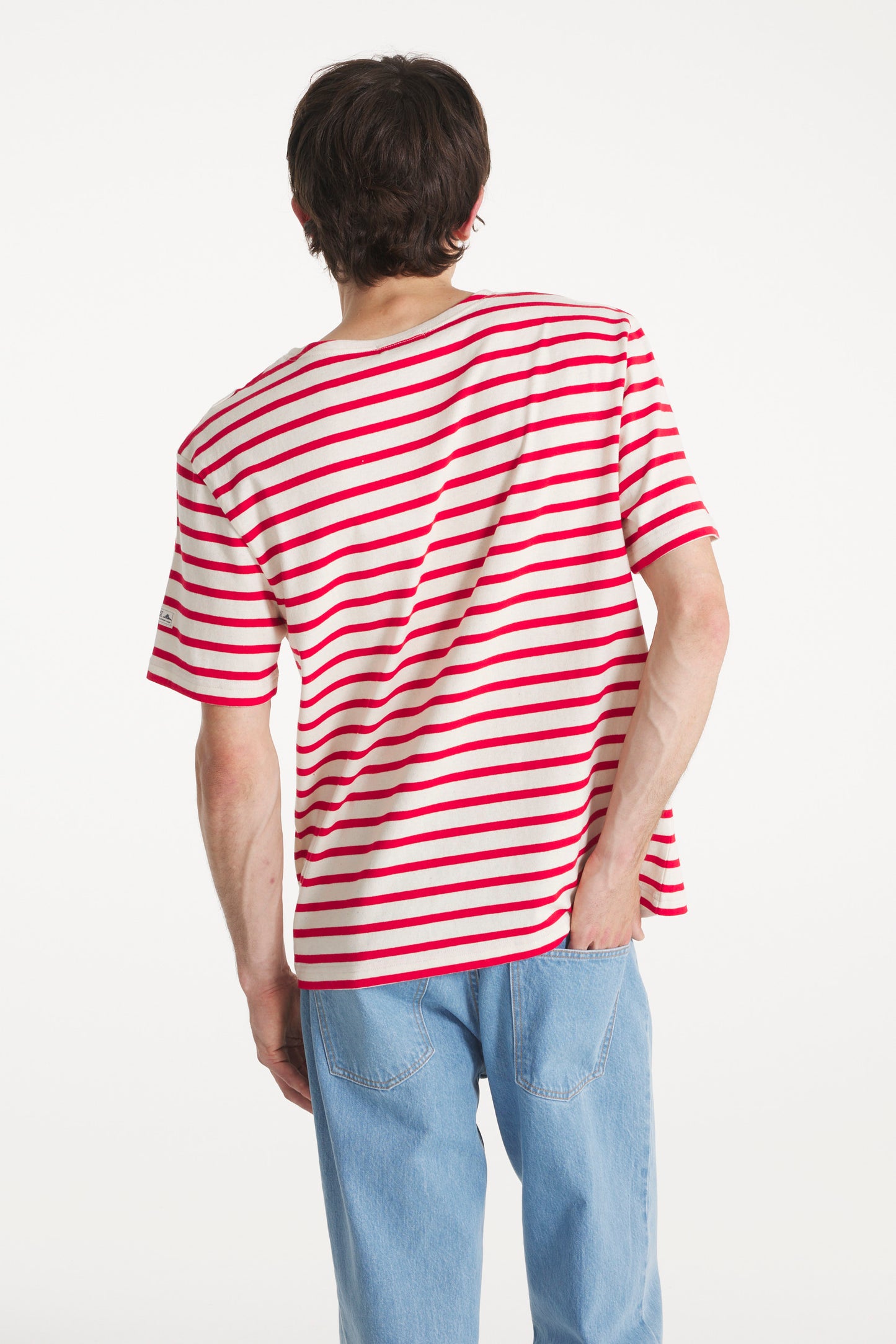 Marinière de manga curta THIBALT cru-vermelho