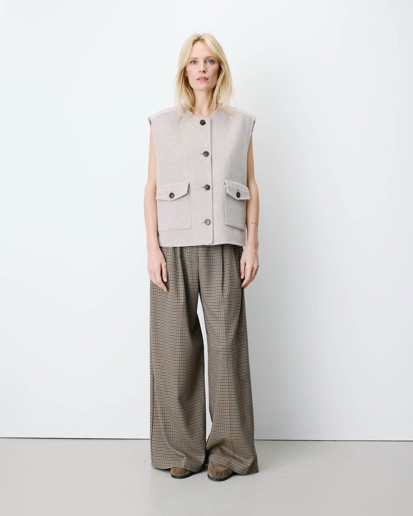 Colete oversize ADAGIO, sable