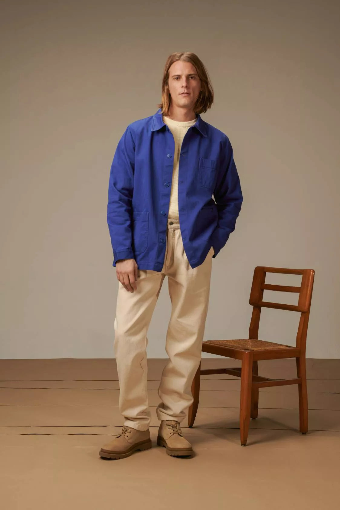 Men's work jacket, vivid blue
