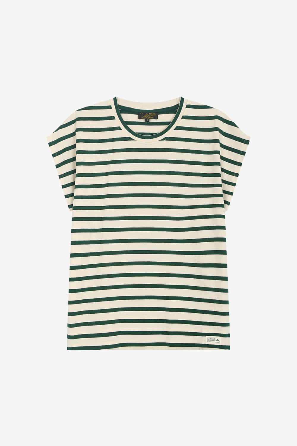 Marinière sem mangas THEOXANE cru-verde