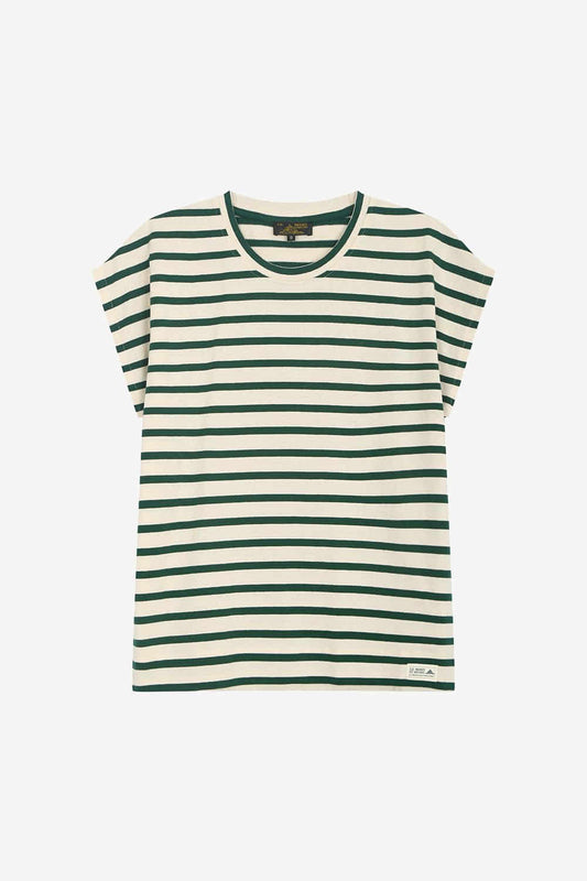 Marinière sem mangas THEOXANE cru-verde