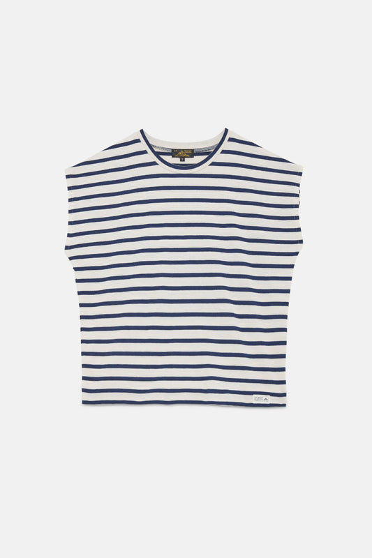 Marinière sem mangas THEOXANE cru-azul marinho
