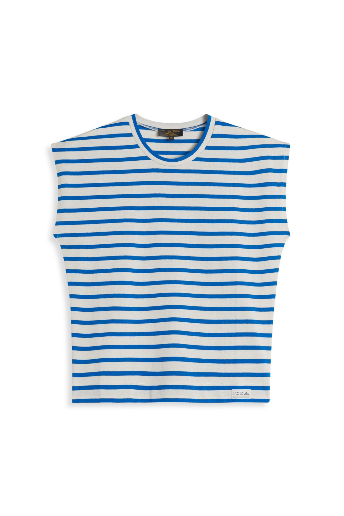 Marinière sem mangas THEOXANE cru-azul vívido