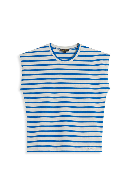 Marinière sem mangas THEOXANE cru-azul vívido