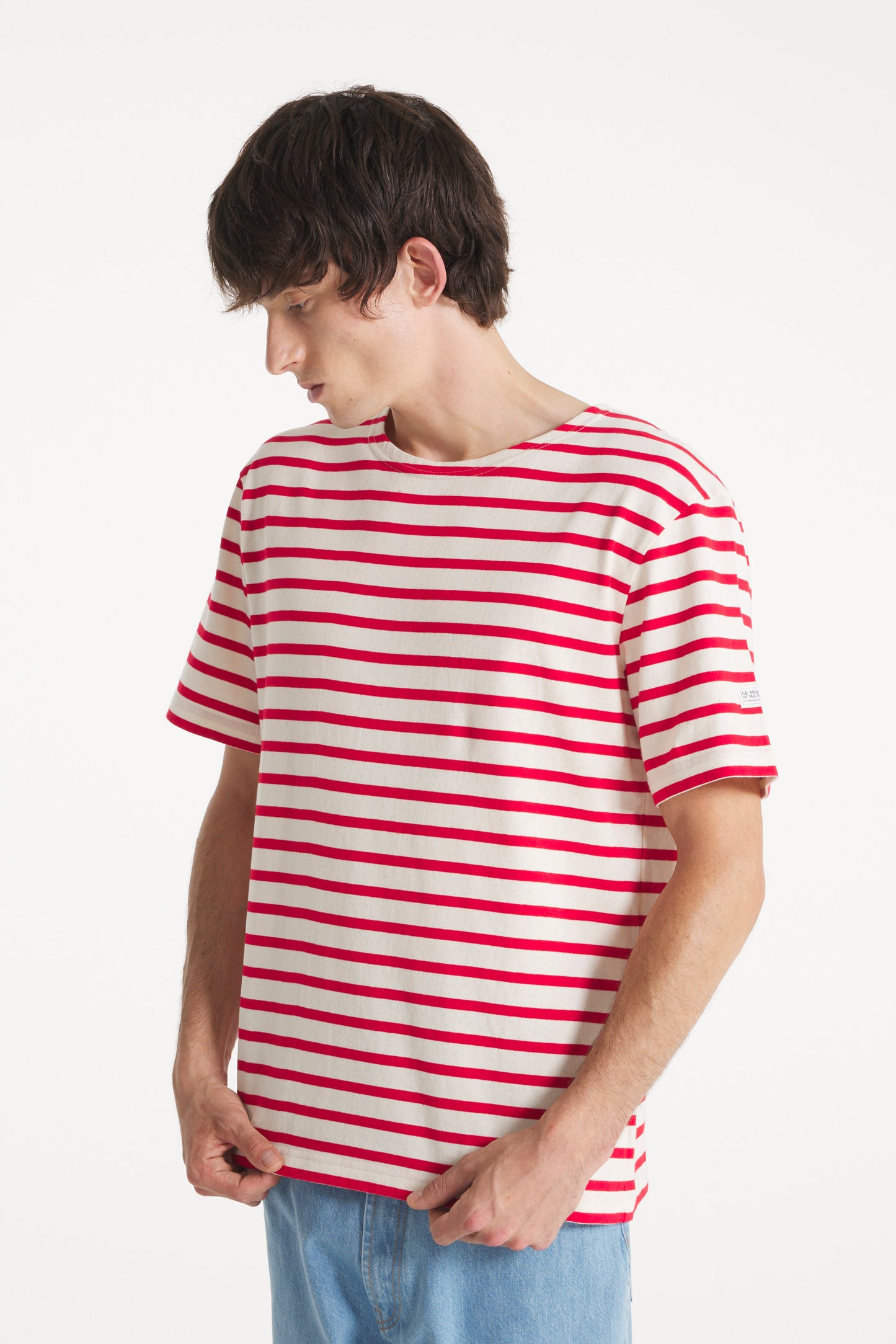Marinière de manga curta THIBALT cru-vermelho