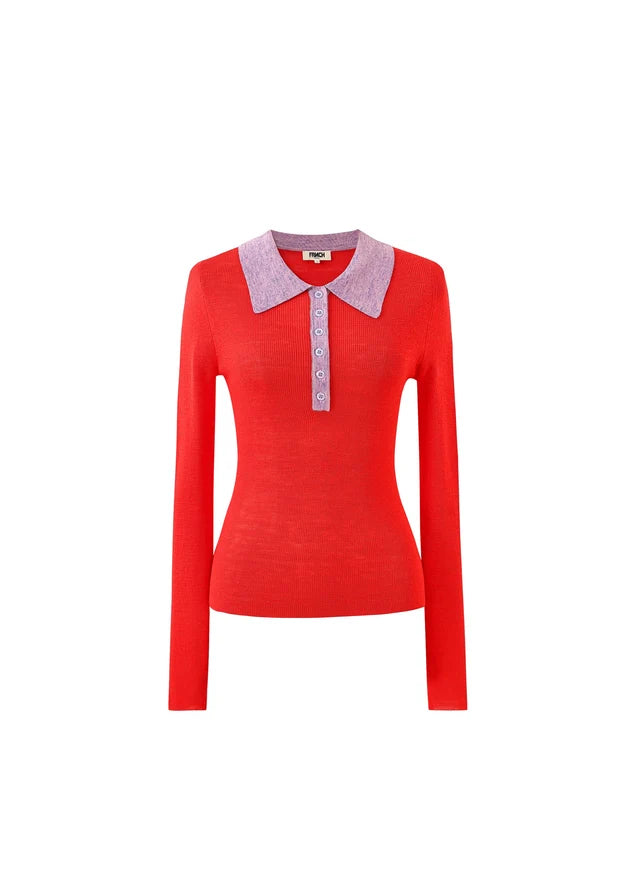 Polo GABRIELLA rouge, FRNCH