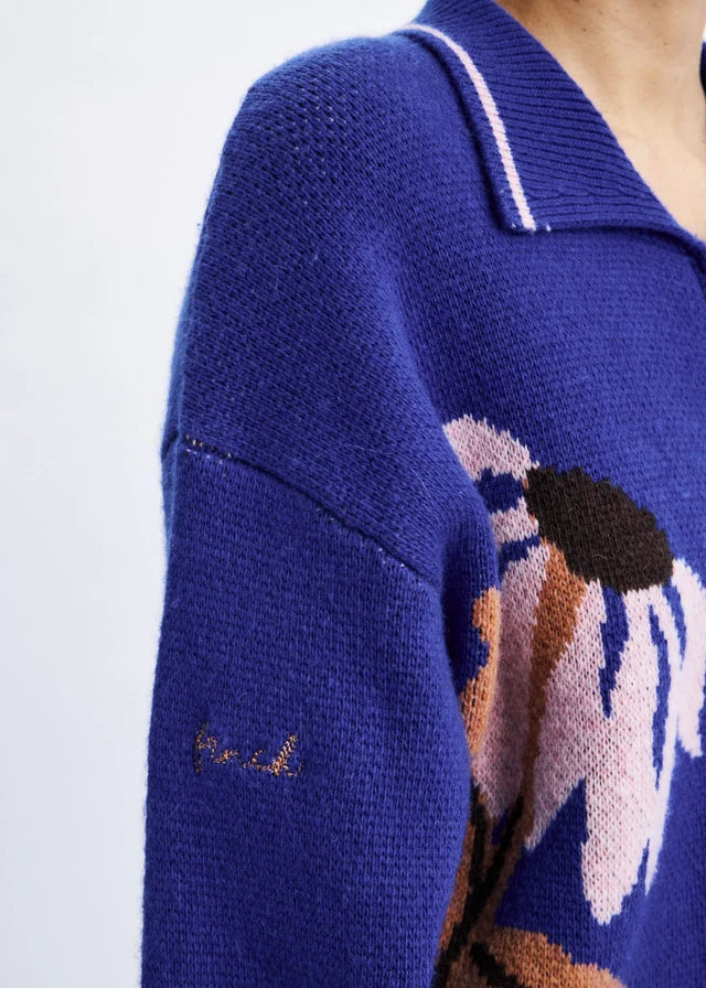 Cardigan WANDO bleu électrique, FRNCH