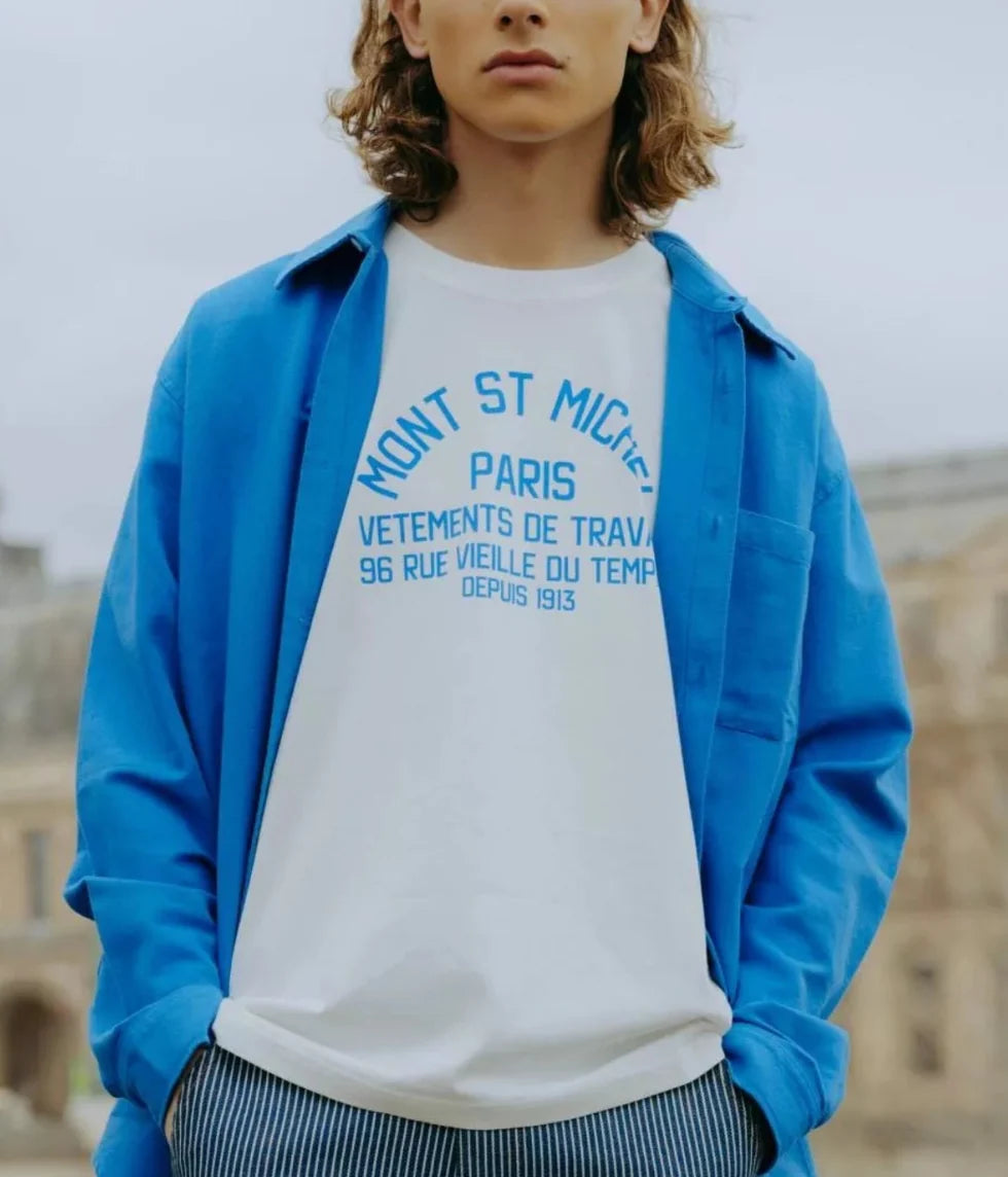 T-shirt TWAN branco-azul