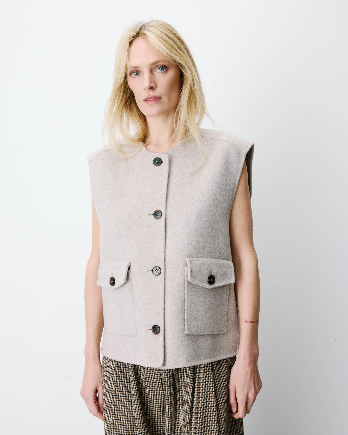 Colete oversize ADAGIO, sable