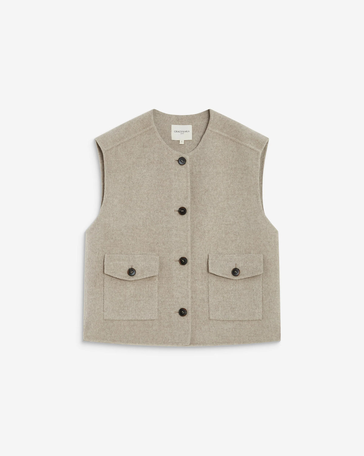 Colete oversize ADAGIO, sable