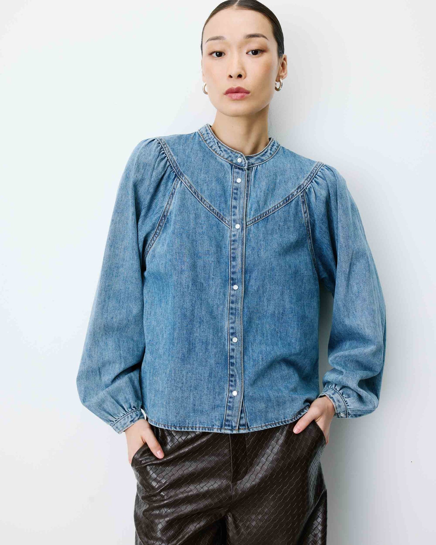 Camisa ANAELLE bleu jean