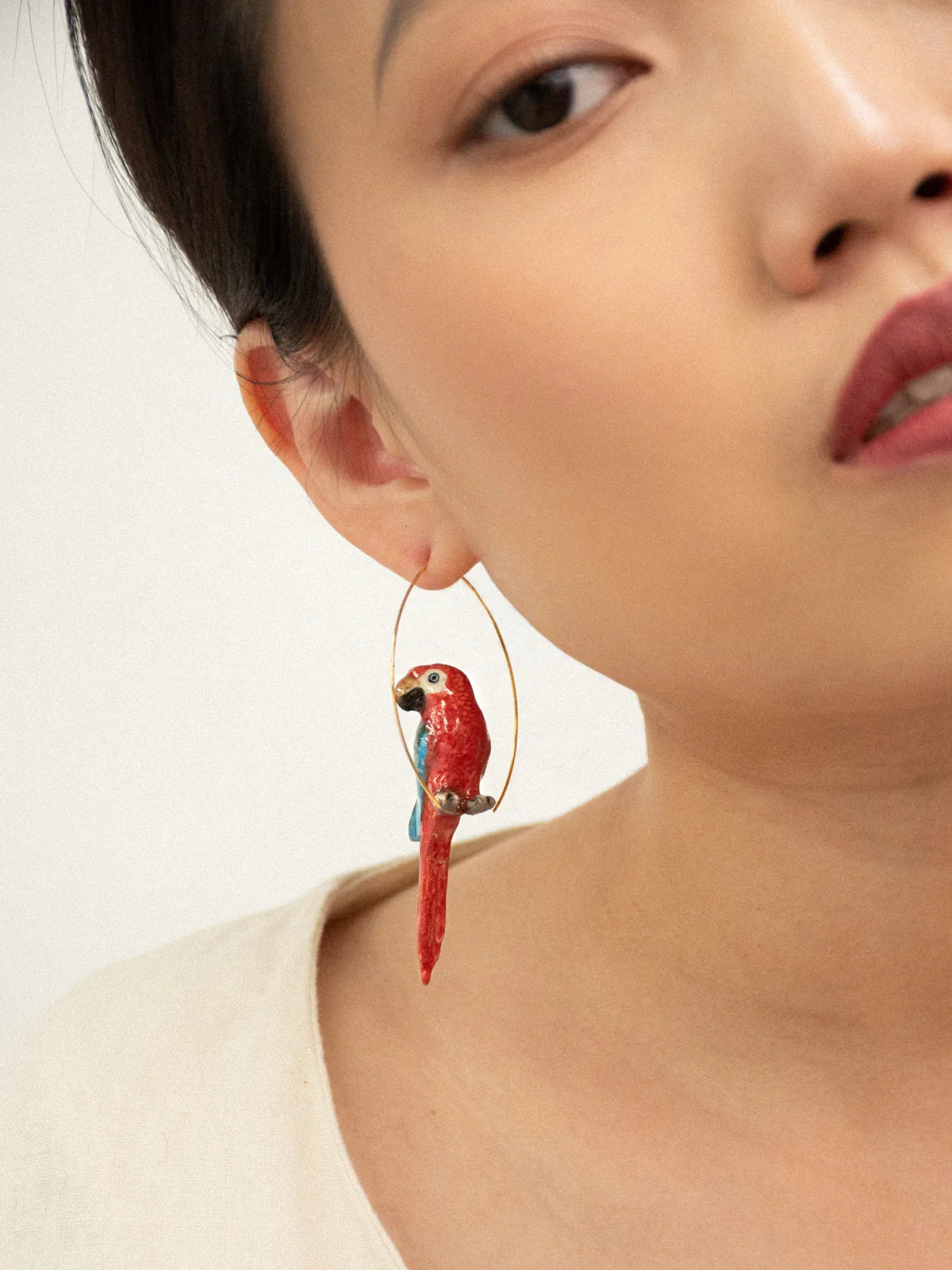 Brincos Perroquet Rouge J047, Nach Bijoux