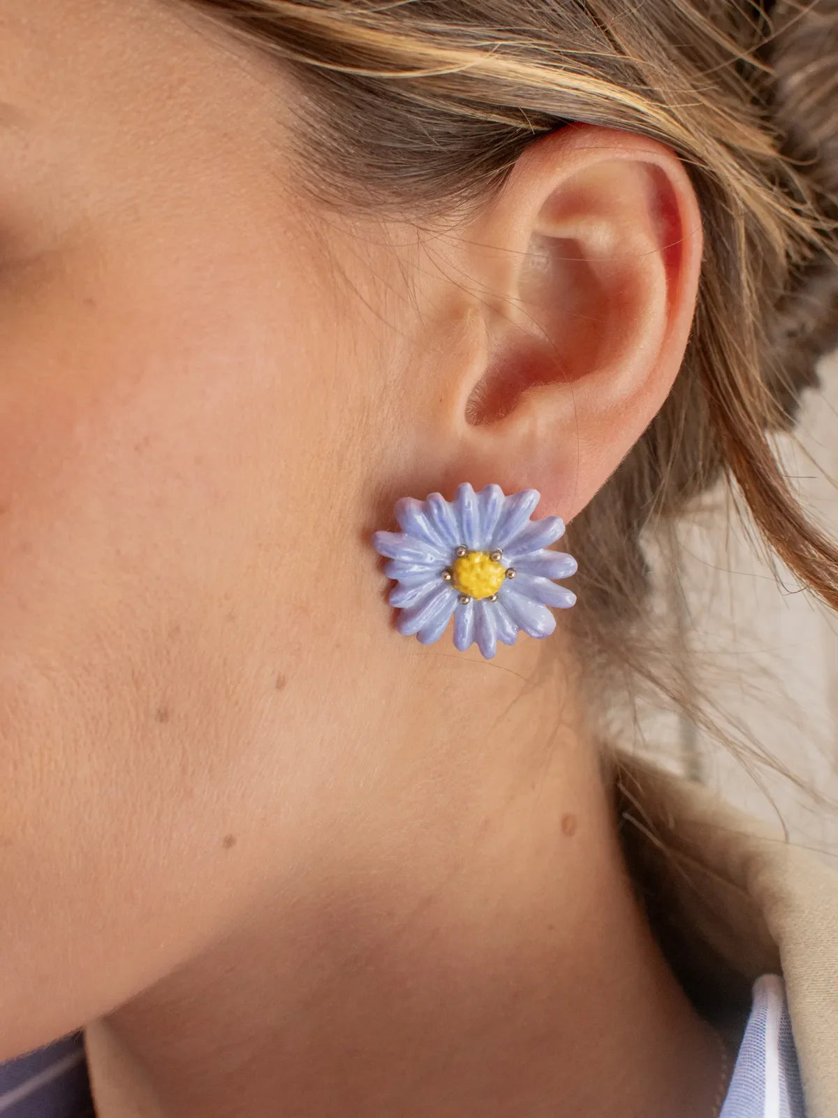Brincos Anémone Bleue J927, Nach Bijoux