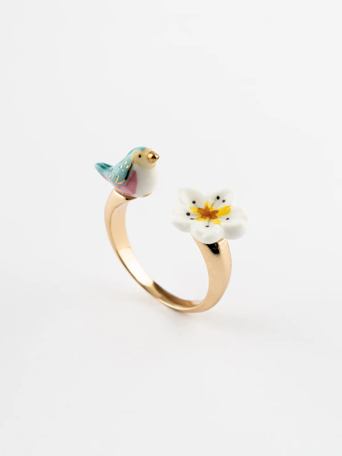 Anel Oiseau Bleu et Fleur de Poirier BB187, Nach Bijoux