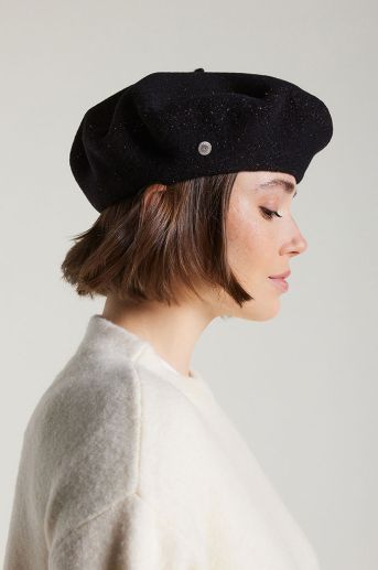 Authentic black lurex beret