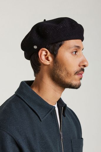 Authentic black lurex beret