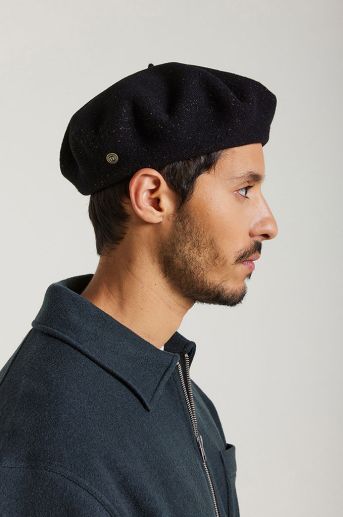 VERITABLE beret, black lurex, Laulhère