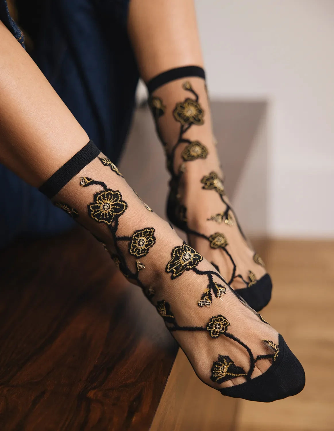 NAKAMEGURO Noir-Or socks