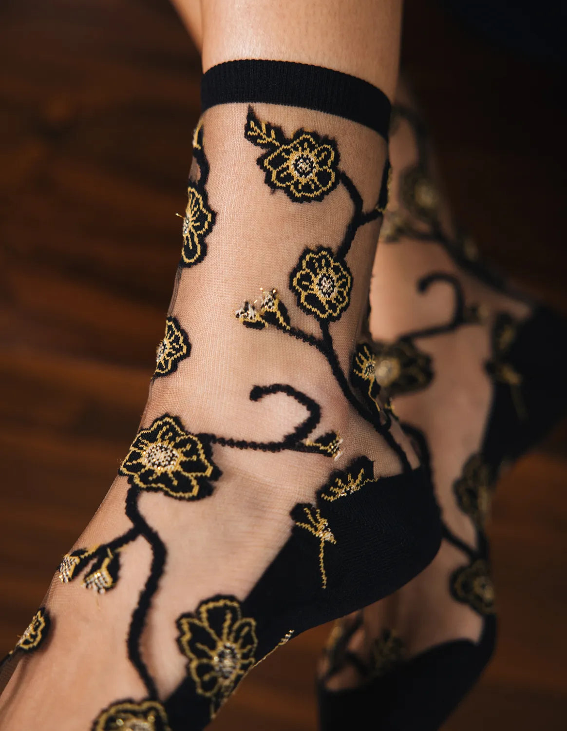 NAKAMEGURO Noir-Or socks