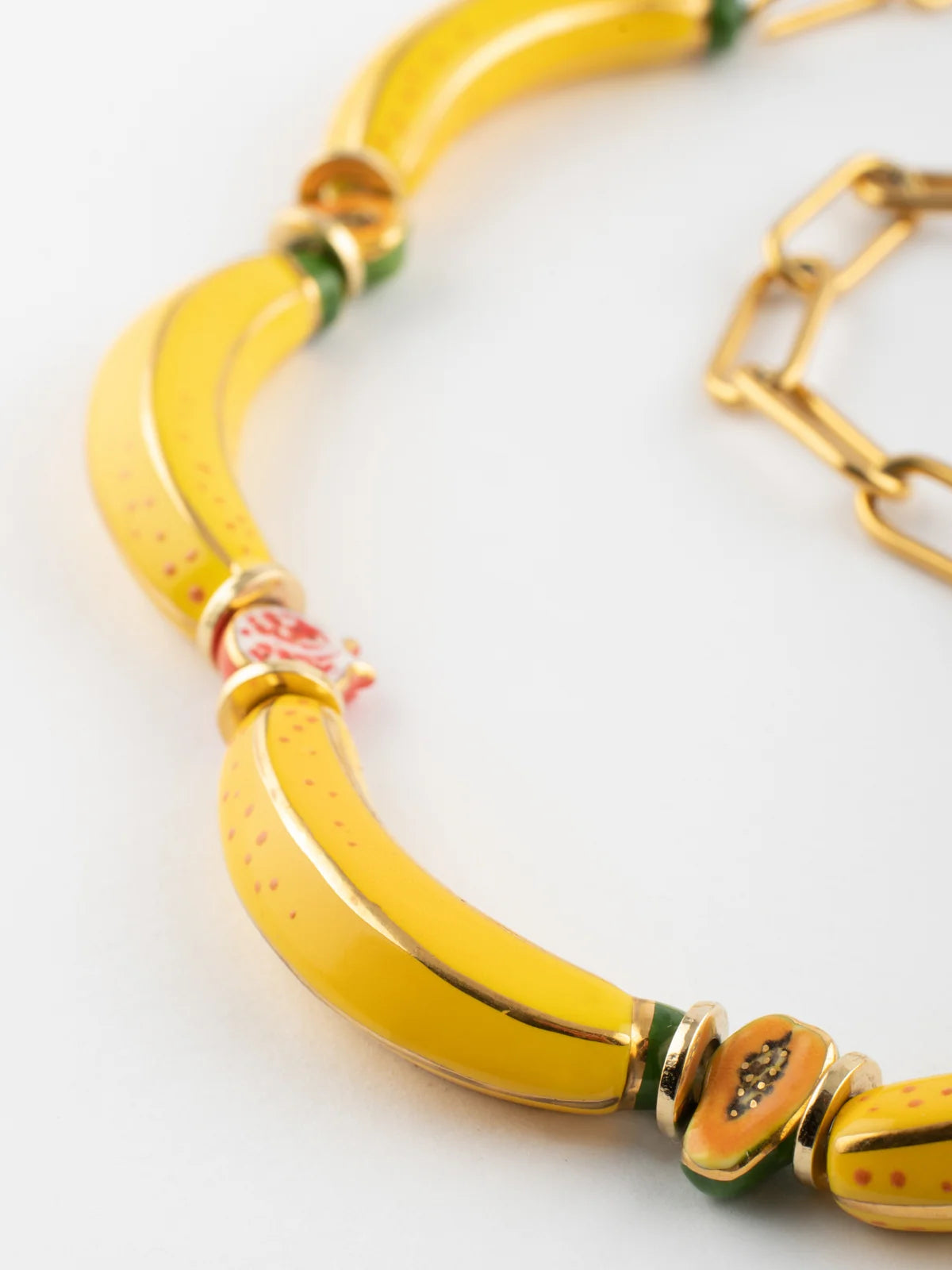 Colar Fruits et Perles Bananes Jaunes U322, NACH BIJOUX