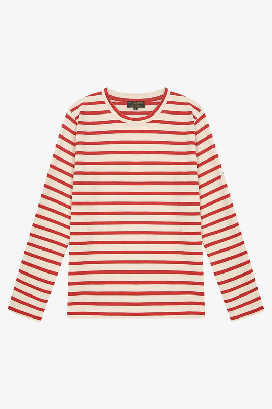 Marinière de manga comprida TILDA cru-vermelho