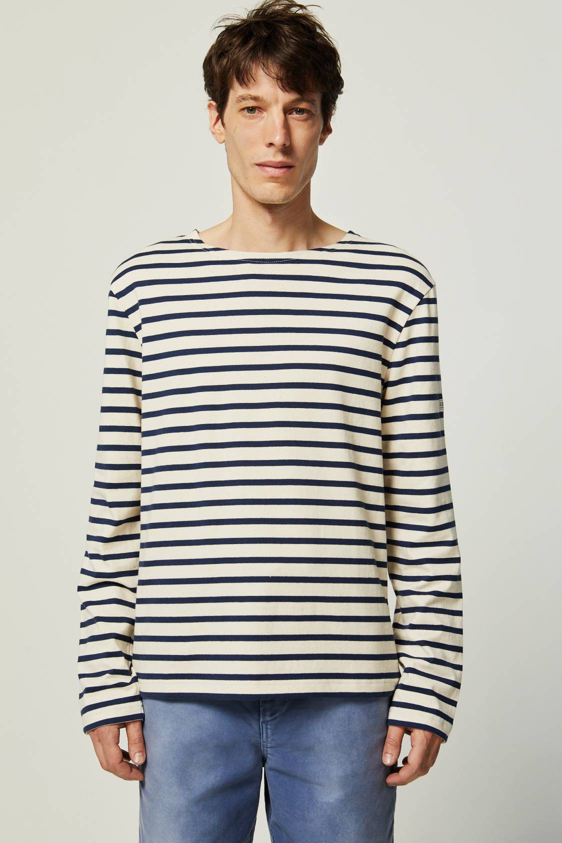 Marinière de manga comprida THURIN cru-azul marinho