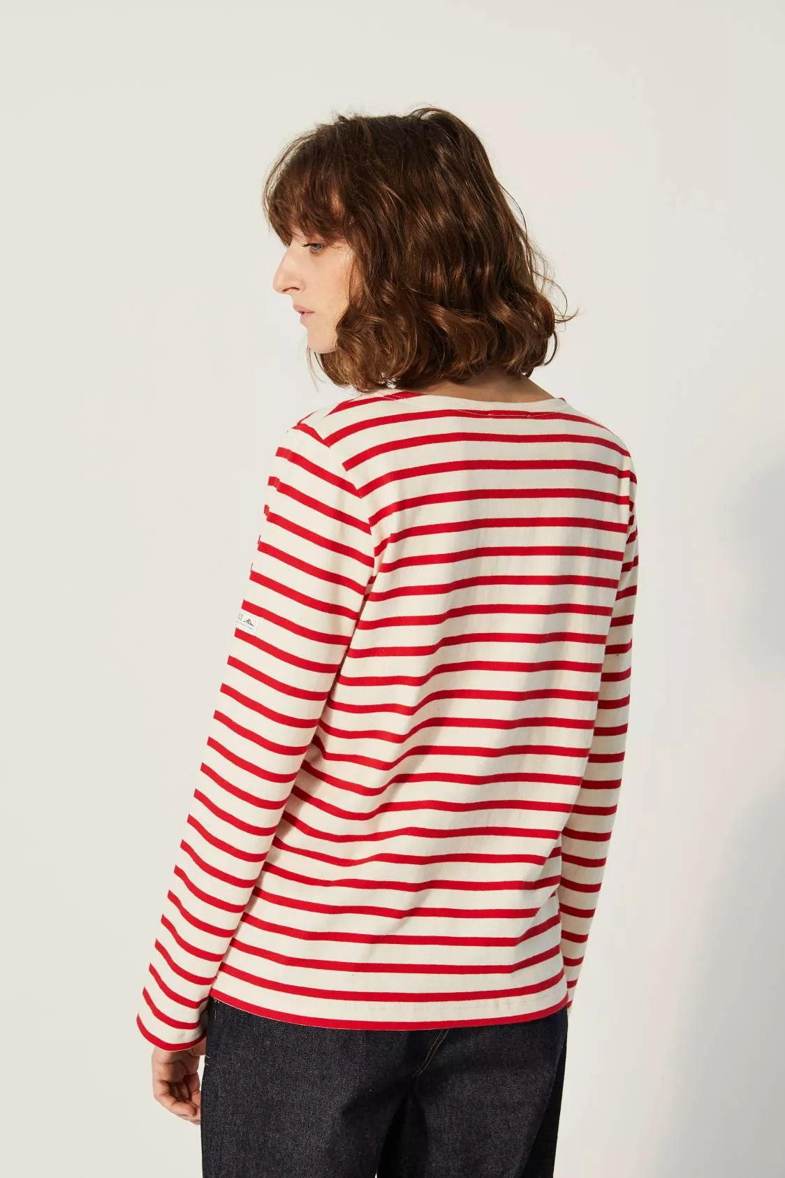 Marinière de manga comprida TILDA cru-vermelho