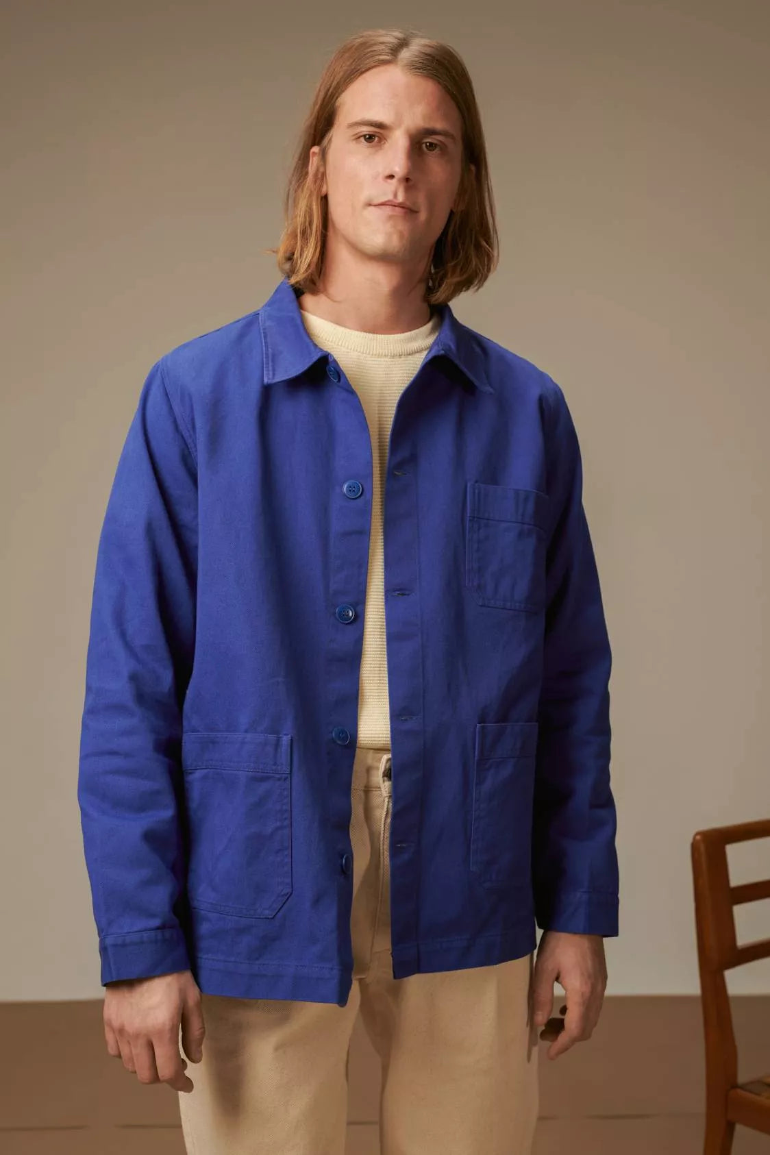 Men's work jacket, vivid blue